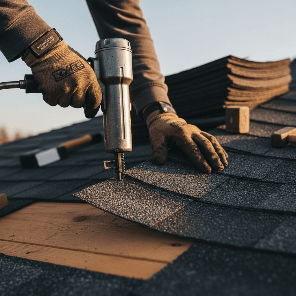 Roofer inspecting tiles on a Sydney home roof